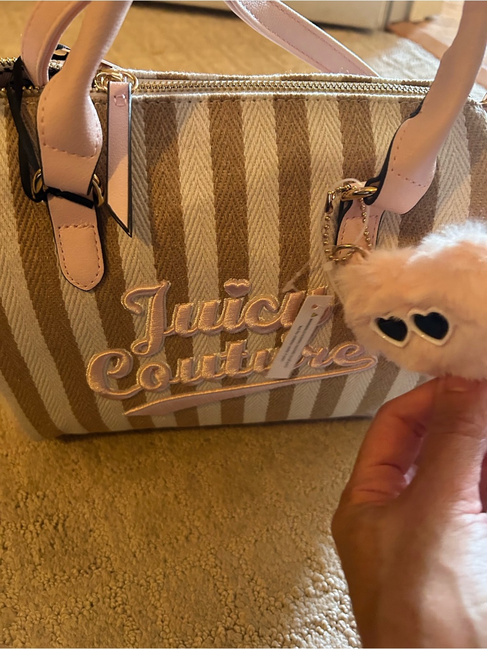 NWT JUICY COUTURE stripe tote bag.